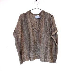 Michael Stars Anthropologie Oversized Boho V Neck Vest sweater Sz 1 Small